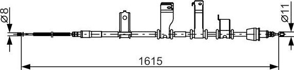 Трос ручника (тросик ручного тормоза) Bosch. Артикул 1 987 482 349