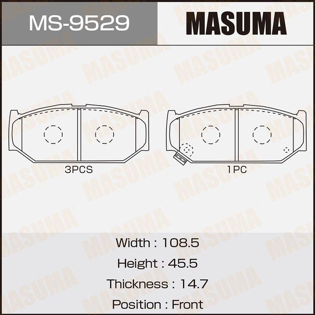 Тормозные колодки Masuma. Артикул MS-9529
