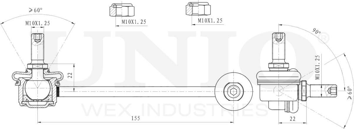 Тяга/стойка стабилизатора (Unio). Артикул SSP-50061