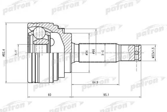 Шрус наружный (граната) Patron для Proton Persona I 1994-2004. Артикул PCV2023