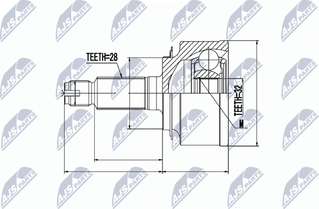 Шрус внутренний (граната) NTY. Артикул NPZ-HD-044