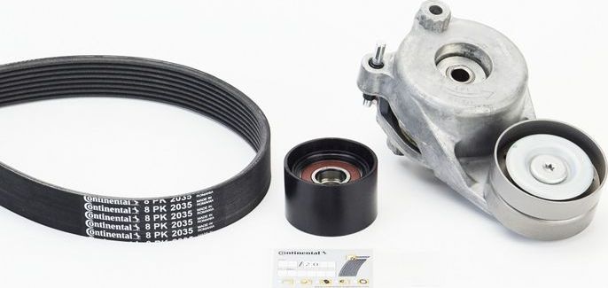 Приводной ремень поликлиновой с роликами (комплект) ContiTech. Артикул 8PK2035K1
