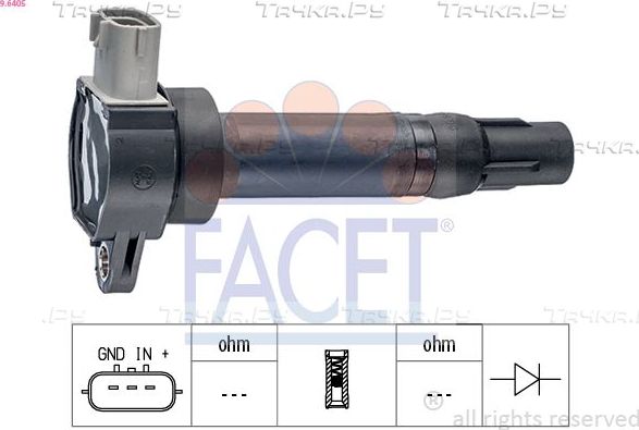 Катушка зажигания Facet Made in Italy - OE Equivalent для Mitsubishi ASX I 2010-2026. Артикул 9.6405