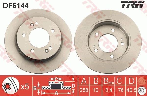 Тормозной диск TRW. Артикул DF6144