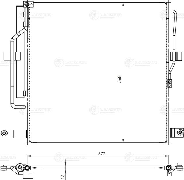 Радиатор кондиционера (конденсатор) Luzar для Haval H9 I 2014-2026. Артикул LRAC 3029