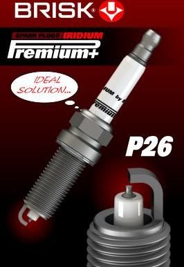 Свеча зажигания Brisk P26 Iridium Premium+. Артикул 1977