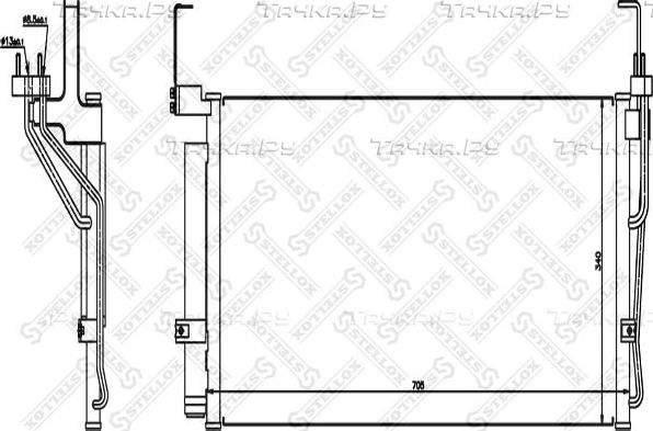Радиатор кондиционера (конденсатор) Stellox. Артикул 10-45033-SX