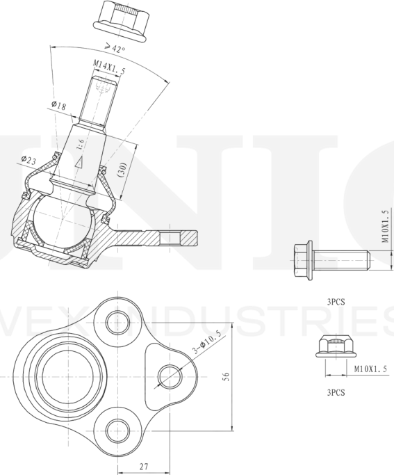 Опора шаровая (Unio). Артикул SSP-20116