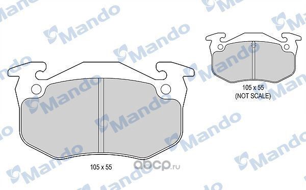 Колодки тормозные PEUGEOT 206 (00-),306 (-02) RENAULT Megane (-02) задние (4шт.) (Mando). Артикул MBF015079