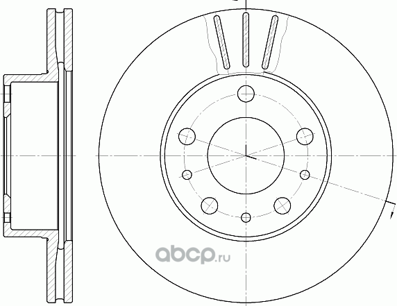 Диск тормозной вентилируемый (G-Brake). Артикул GR02823