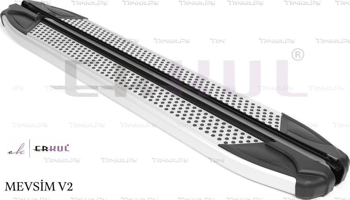 Пороги алюминиевые Erkul Mevsim V2 Grey для Jeep Grand Cherokee WK2 рестайлинг 2013-2026 СЕРЫЕ. Артикул 05.MVM.01.11.V2.P