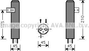 Осушитель кондиционера AVA (алюминий). Артикул HYD157