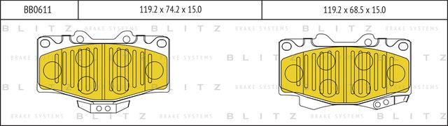 Колодки тормозные дисковые передние (Blitz). Артикул BB0611