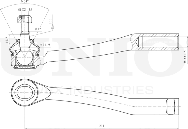 Наконечник рулевой тяги (Unio). Артикул SSP-10105