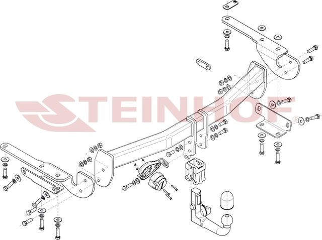 Фаркоп Steinhof для Toyota Highlander VI 2019-2026. Артикул T-157