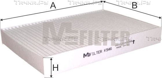 Салонный фильтр MFilter для Nissan Kubistar X76 2003-2026. Артикул K 946