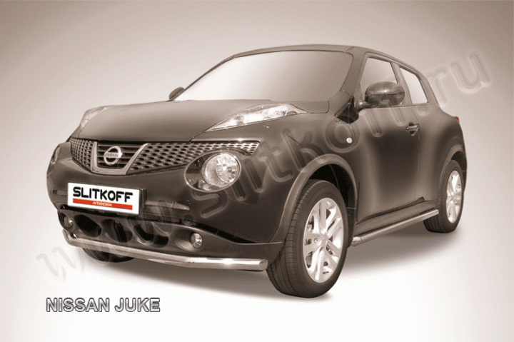 Защита Slitkoff переднего бампера d57 для Nissan Juke 2WD 2010-2019. Артикул NJ2WD-004
