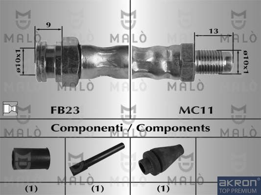 Тормозной шланг Malò. Артикул 8264