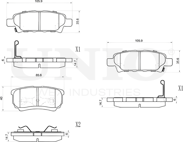Колодки тормозные дисковые, комплект (Unio). Артикул BRP-20154