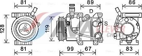 Компрессор кондиционера AVA. Артикул HYK414