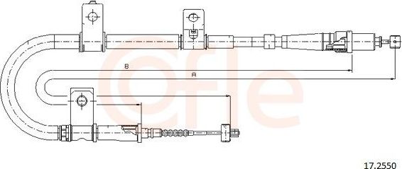 Трос ручника (тросик ручного тормоза) Cofle. Артикул 17.2550