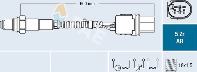 Лямбда-зонд (кислородный датчик) FAE для Alfa Romeo GT 2005-2010. Артикул 75129