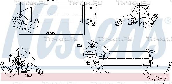 охладитель клапана EGR! Ford Transit 2.4D 06 Nissens (сталь). Артикул 989449