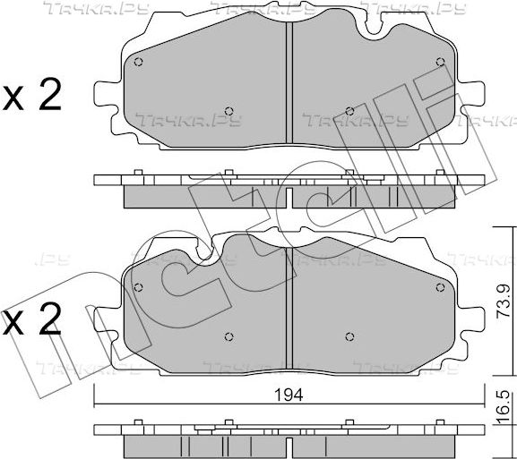 Тормозные колодки Metelli передние для Audi S4 V (B9) 2016-2026. Артикул 22-1128-0