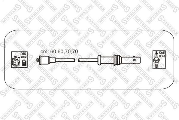 Высоковольтные провода (провода зажигания) (комплект) Stellox для Subaru Impreza I 1992-2000. Артикул 10-38447-SX