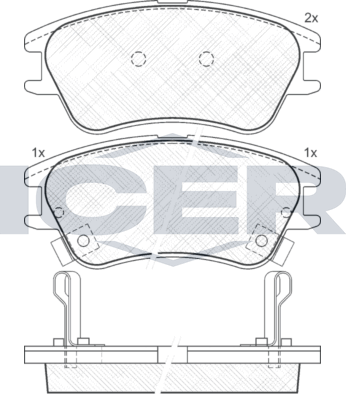 Тормозные колодки Icer. Артикул 181557