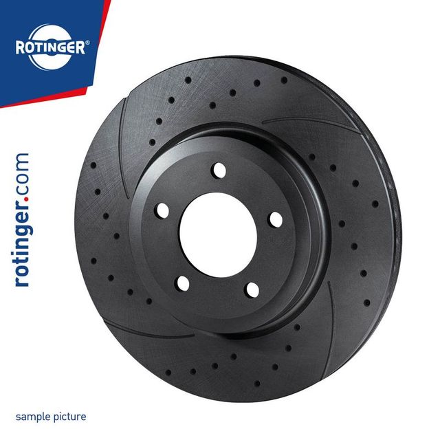 Тормозной диск Rotinger GRAPHITE DRILLED & SLOTTED PLUS передний для Hyundai i30 III 2013-2026. Артикул RT 21474-GL T5
