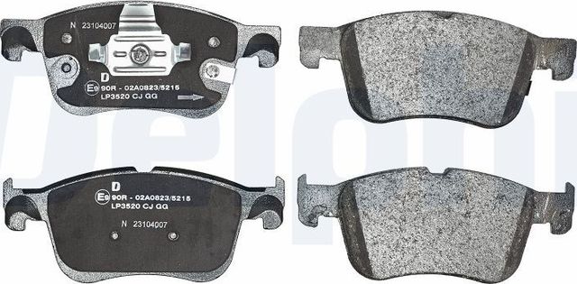 Тормозные колодки Delphi (Low-Metallic) передние для Ford Focus IV 2018-2026. Артикул LP3520