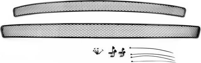 Сетка внешняя Arbori на бампер, черная 15мм (2шт) для Skoda Octavia A7 (с противотуманными фонарями) 2014-2017. Артикул 01-470814-151