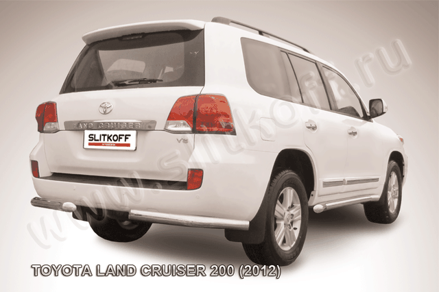 Защита Slitkoff задняя d76 уголки для Toyota Land Cruiser 200 2012-2013. Артикул TLC2-12-021