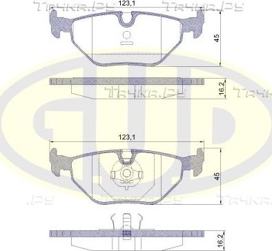 Тормозные колодки G.U.D. задние для BMW 5 III (E34) 1987-1996. Артикул GBP880149