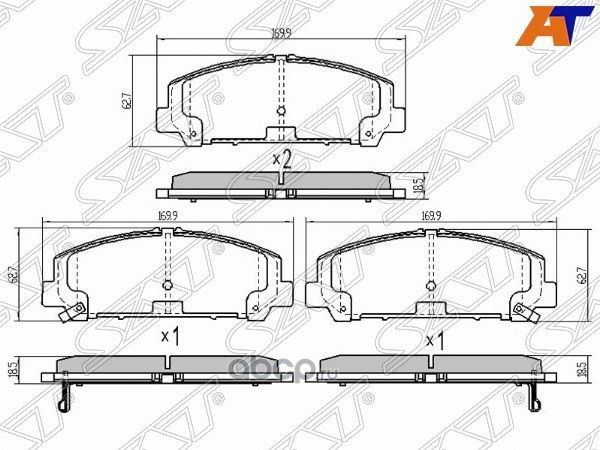 Колодки тормозные FR INFINITI QX56 Z62 (SAT). Артикул STD10601LA1A