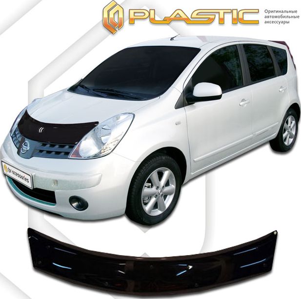 Дефлектор СА Пластик для капота (Classic черный) Nissan Note 2006-2008. Артикул 2010010101152
