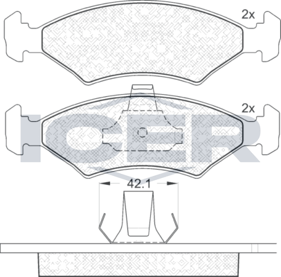 Тормозные колодки Icer для Mazda 121 III 1996-2003. Артикул 181142