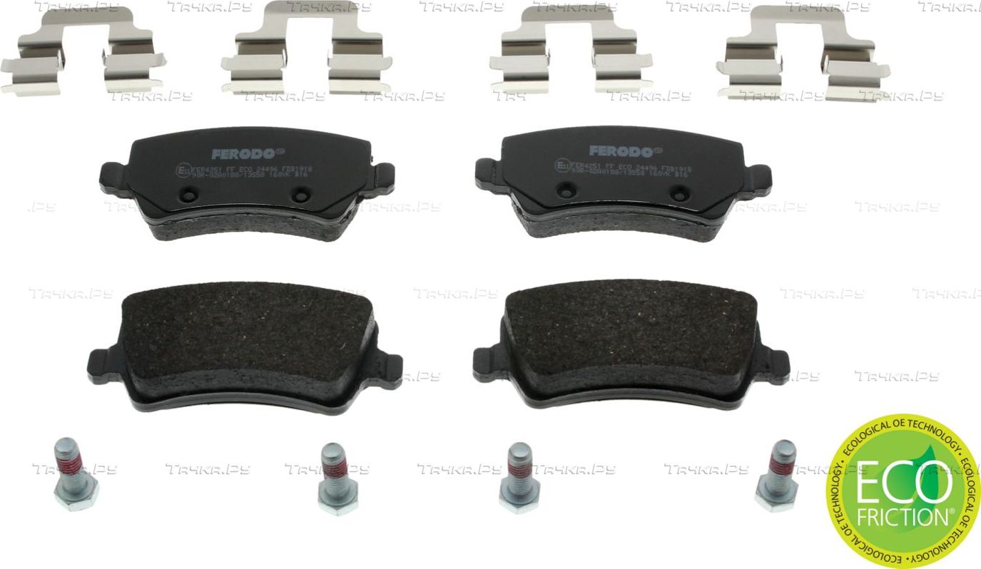 Тормозные колодки Ferodo Premier Eco Friction задние для Volvo V70 III 2007-2016. Артикул FDB1918