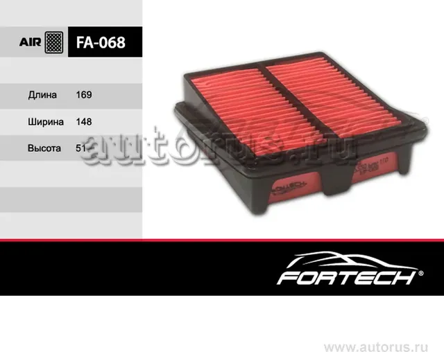 Фильтр Воздушный HONDA: Jazz II GD 05-08 (Fortech). Артикул FA068
