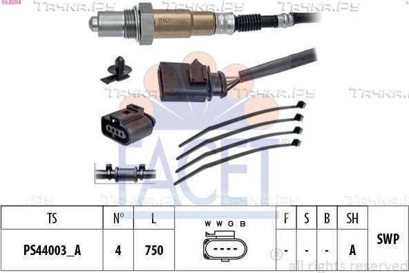 Лямбда-зонд (кислородный датчик) Facet Made in Italy - OE Equivalent для Audi Q7 I (4L) 2006-2010. Артикул 10.8204