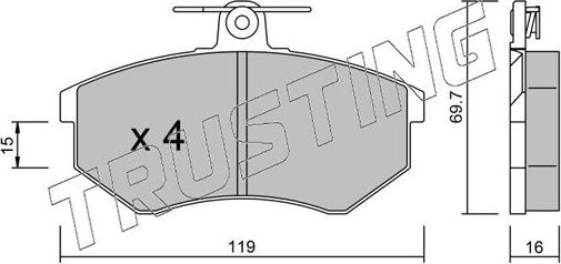 Тормозные колодки Trusting. Артикул 151.2