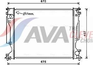 Радиатор охлаждения двигателя AVA. Артикул TO2717