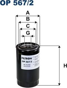 Масляный фильтр Filtron. Артикул OP 567/2