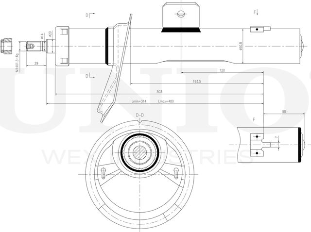 Амортизатор подвески (Unio). Артикул SAB-20006