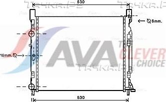 Радиатор охлаждения двигателя AVA для Renault Kangoo II 2008-2026. Артикул RTA2470