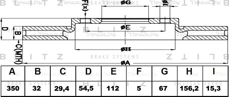 Диск тормозной MB X164/W164/W251/V251 06- перед. вент. (Blitz). Артикул BS0246