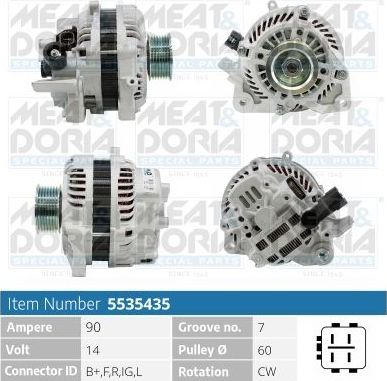 Генератор Meat & Doria для Honda Civic VIII 2005-2012. Артикул 5535435