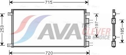 Радиатор кондиционера (конденсатор) AVA (алюминий). Артикул IVA5058