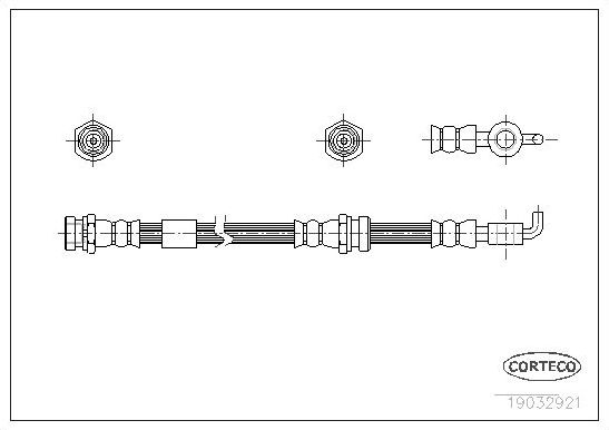 Тормозной шланг Corteco передний для Mazda MPV II (LW) 1999-2006. Артикул 19032921